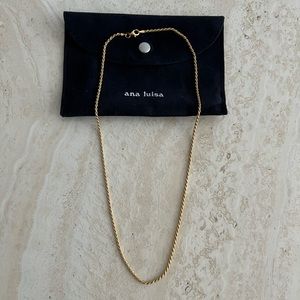 Gold plated rope chain necklace